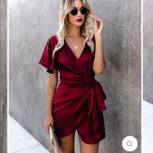 Gorgeous wine colored wrap dress